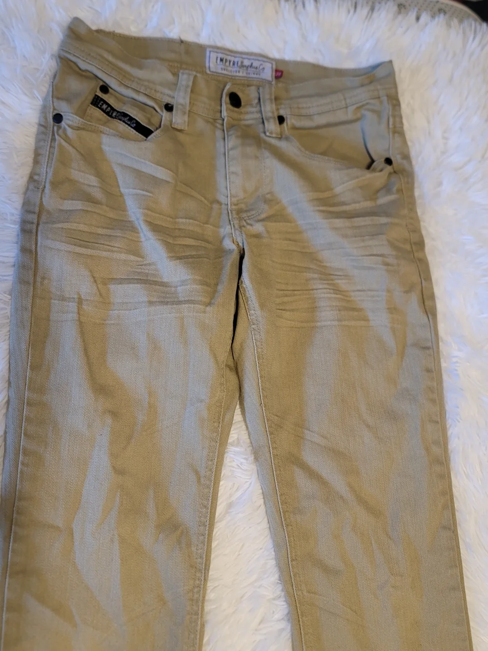 Empyre Surplus Co Skeletor Skinny Jeans in Khaki Tan Wize 28